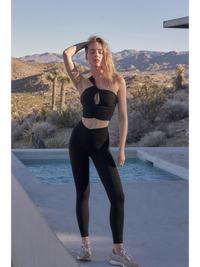 Wiskii V-Waist Yoga Women Sportswear Tight Black