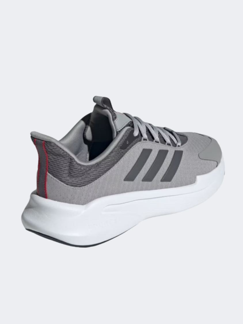 Adidas Alphabounce Plus Men Sportswear Shoes Grey/Better Scarlet