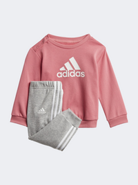 Adidas Badge Of Sport French Terry Jogger Infant-Unisex Training Suit Rose/White/Grey
