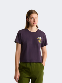 The North Face Flora Embroidered Regular Women Lifestyle T-Shirt Endless Dusk