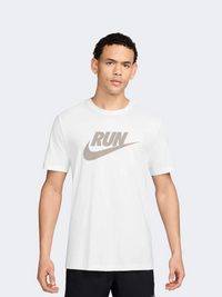 Nike Df Run Swoosh Men Running T-Shirt White/Moon