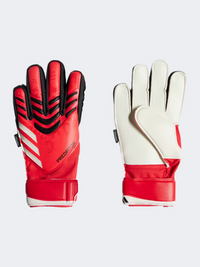 Adidas Predator Match Fingersave Kids Unisex Football Gloves Pure Ruby/Red/Black
