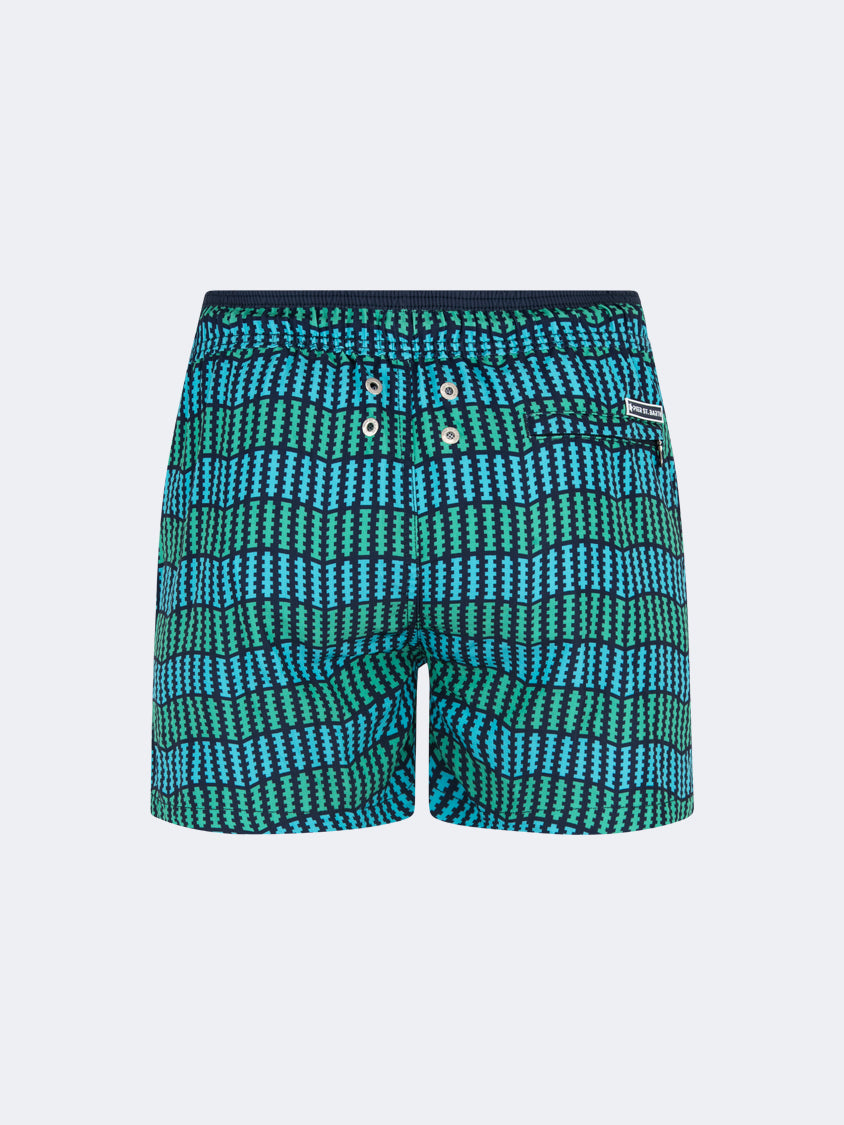 Pier St Barth Cannes Men Beach Swim Short Green/Blue
