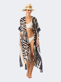 Amelie Women Beach Kimono Navy Blue