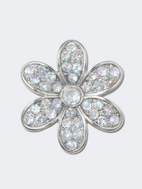 Crocs Silver Monochrome Daisy Unisex Lifestyle Pins Multicolor