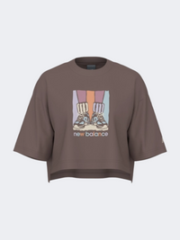 New Balance Gradient Shoe Women Lifestyle T-Shirt Earth Shadow