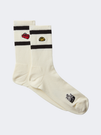 The North Face Everyday Crew Icons 2 Pack Unisex Lifestyle Sock White Dune