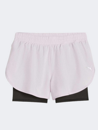 Puma Run Favorite Woven 3 Inch Women Running Short Black/Grape Mist