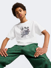 Puma X Tmnt Relaxed Graphic Kids-Boys Lifestyle T-Shirt White