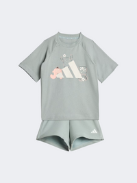 Adidas Baby Girls I Trnstr T Set Wonder Sage/White