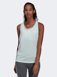 Adidas Designed To Move Logo Women Training Tank Ice Mint/White