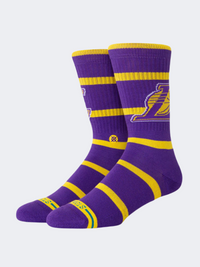 Stance Nba Prep Stripe Lal Unisex Basketball Sock Purple