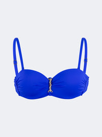 Oil And Gaz Stylish Women Beach Bandeau Bra Blue