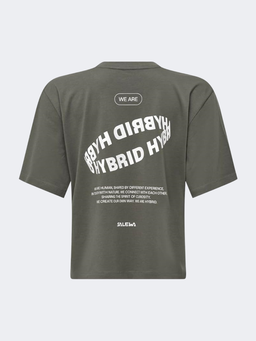 Salewa Eagle Hybrid Loose Women Hiking T-Shirt Faded Green