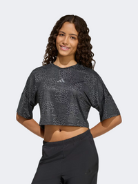 Adidas Future Icons All Over Printed Kids-Girls Sportswear T-Shirt Black/Grey