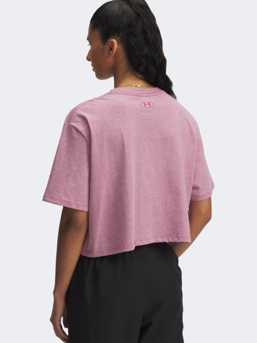 Under Armour Rival Women Lifestyle T-Shirt Fuchsia/Black/White