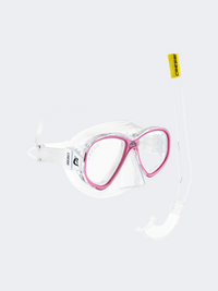Cressi Perla + Mini Island Combo Kids Swimming Set Clear/Pink