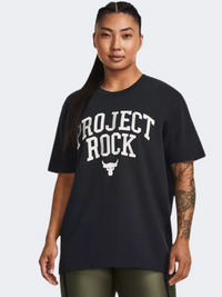 Under Armour Project Rock Hwt Campus Women Training T-Shirt Black/White Clay