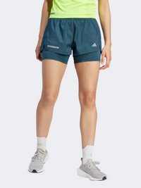 Adidas Ultimate 2 In 1 Women Running Short Arctic Night/Lemon