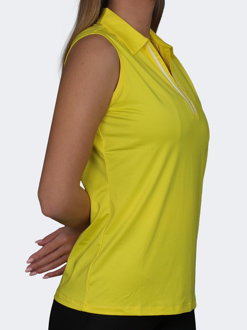 Oil And Gaz Slim Fit Women Fitness Tank Yellow