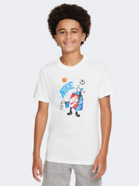Nike Boxy 1 Boys Lifestyle T-Shirt White/Blue/Red