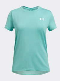 Under Armour Knockout Girls Training T-Shirt Turquoise/White