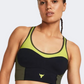 Under Armour Project Rock Lets Go Infinity Longline Women Training Bra Black/Marine Green