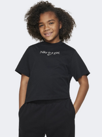 Nike Boxy Girls Lifestyle T-Shirt Black/White