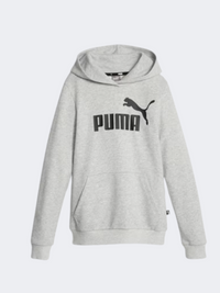 Puma Essential Logo Girls Lifestyle Hoody Light Grey Heather