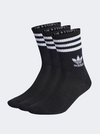 Adidas Mid Cut Crew Socks 3 Pairs Unisex Original Sock Black/White