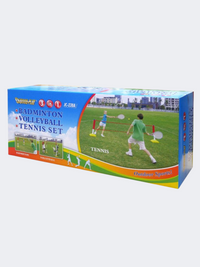 Outdoor Play 3 In 1 Badminton Volleyball And Tennis Set Outdoor Pole Multicolor