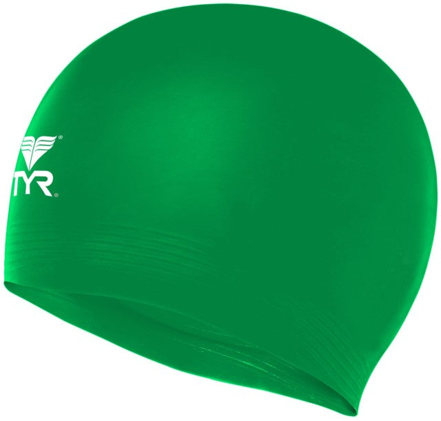 Tyr Unisex Swimming Lcl-310 Solid Latex Green Swim Cap