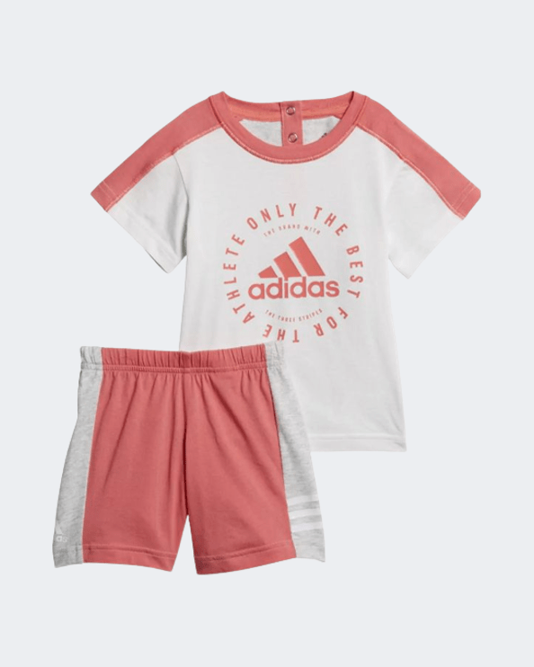 Adidas Print Summer Baby-Girls Training Set White/Pink