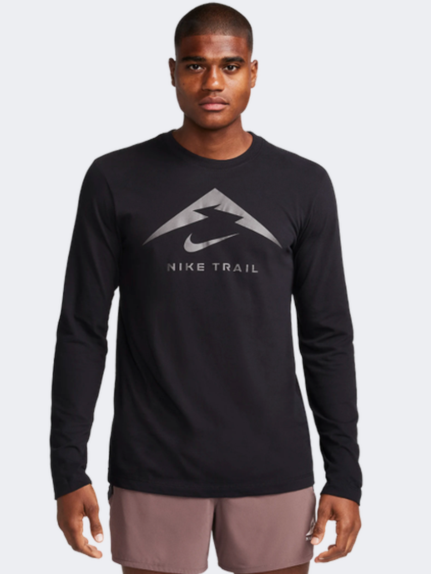 Nike One Dri-Fit Men Running Long Sleeve Black/Silver