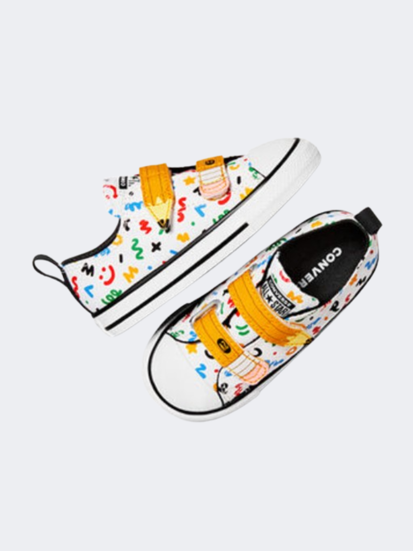 Converse All Star Easy On Doodles Infant Unisex Lifetsyle Shoes White/Yellow/Black