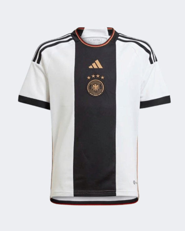 Adidas Germany 22 Home Boys Football T-Shirt White/Black Hf1467