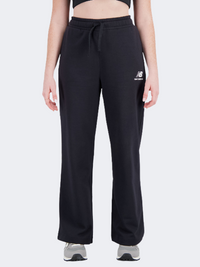 New Balance Essentials Stacked Logo French Terry Wide Women Lifestyle Pant Black