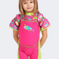 Zoggs Water Wings Floatsuit  Kids Swim Suit Pink/Yellow