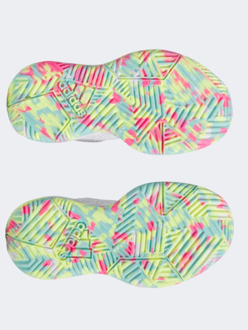 Adidas Own The Game 2.0 Kids Girls Basketball Shoes White Aqua