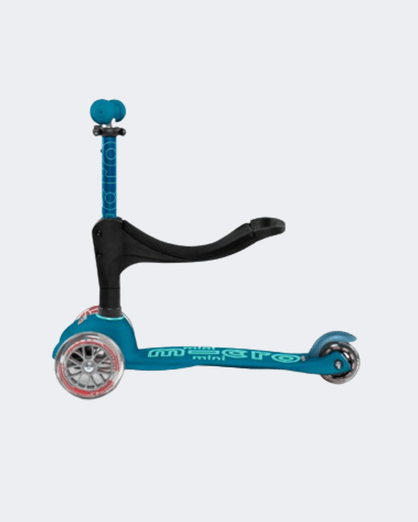 Micro Mini Deluxe 3In1 Push Bar Kids Skating Scooter Ice Blue Mmd057