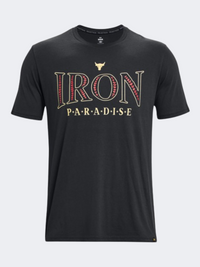 Under Armour Project Rock Paradise Men Training T-Shirt Black/Mesa Yellow