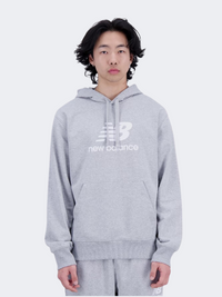 New Balance Essential Stacked Po Men Lifestyle Hoody Grey