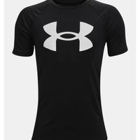 Under Armour Tech Big Logo Boys Training T-Shirt Black/White