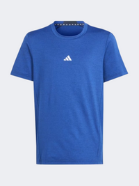 Adidas Aeroready Heather Kids Boys Sportswear T-Shirt Ink/Blue/Silver