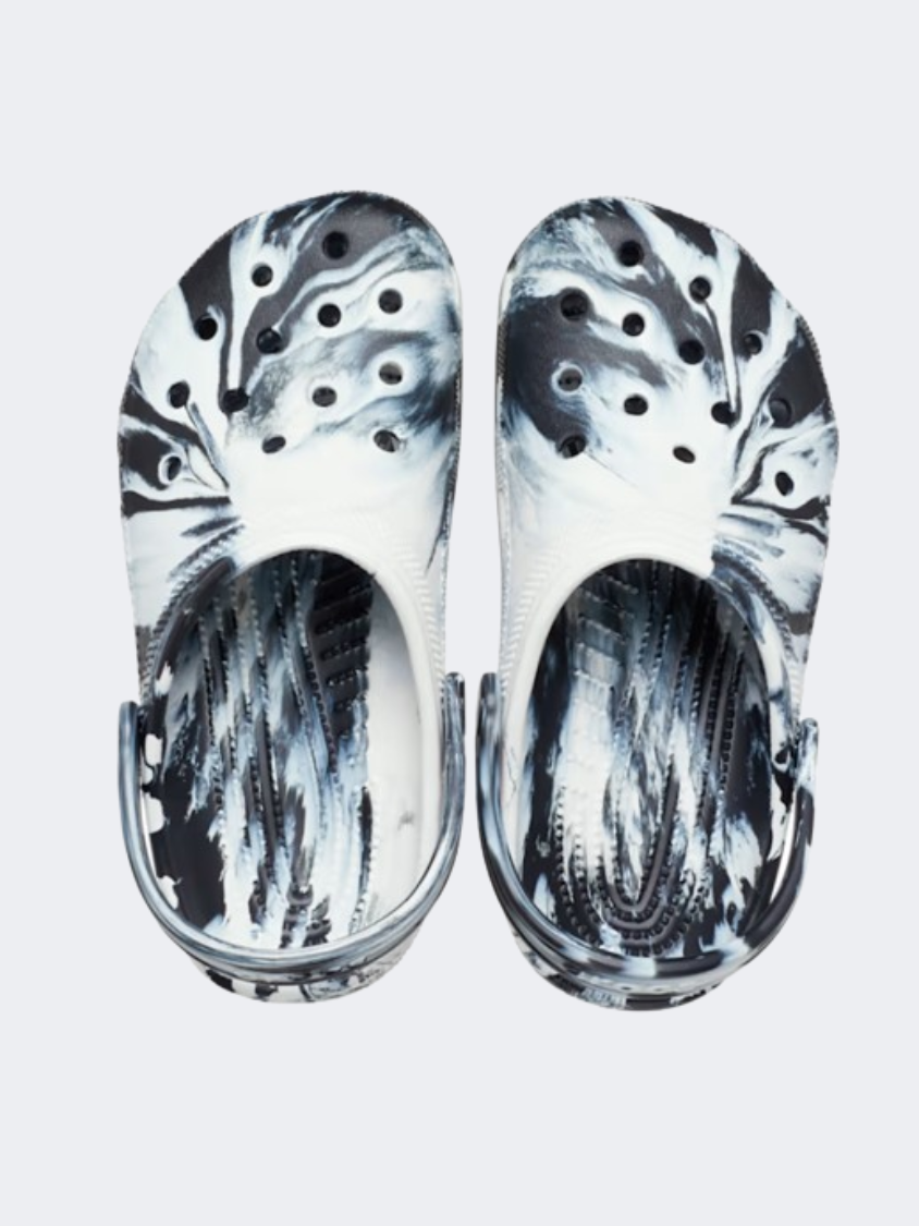 Crocs Classic Marbled Kids Unisex Lifestyle Slippers Black/White