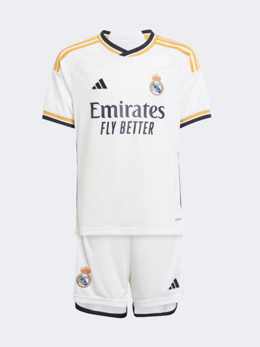 Adidas Real Madrid 23/24 Kids-Unisex Football Set White/Gold