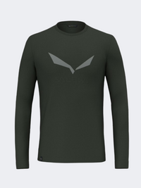 Salewa Solidlogo Dry Men Hiking Long Sleeve Dark Olive