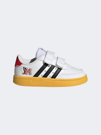 Adidas Breaknet Mickey Infant Sportswear Shoes White/ Black/Gold