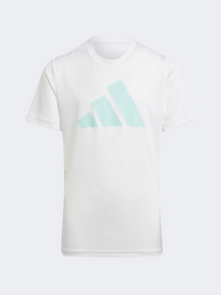 Adidas Essentials Aeroready Kids-Boys Sportswear T-Shirt White / Semi Aqua
