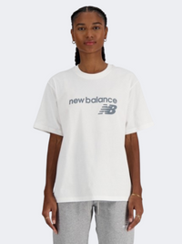 New Balance Jersey Graph Relaxed Women Lifestyle T-Shirt White